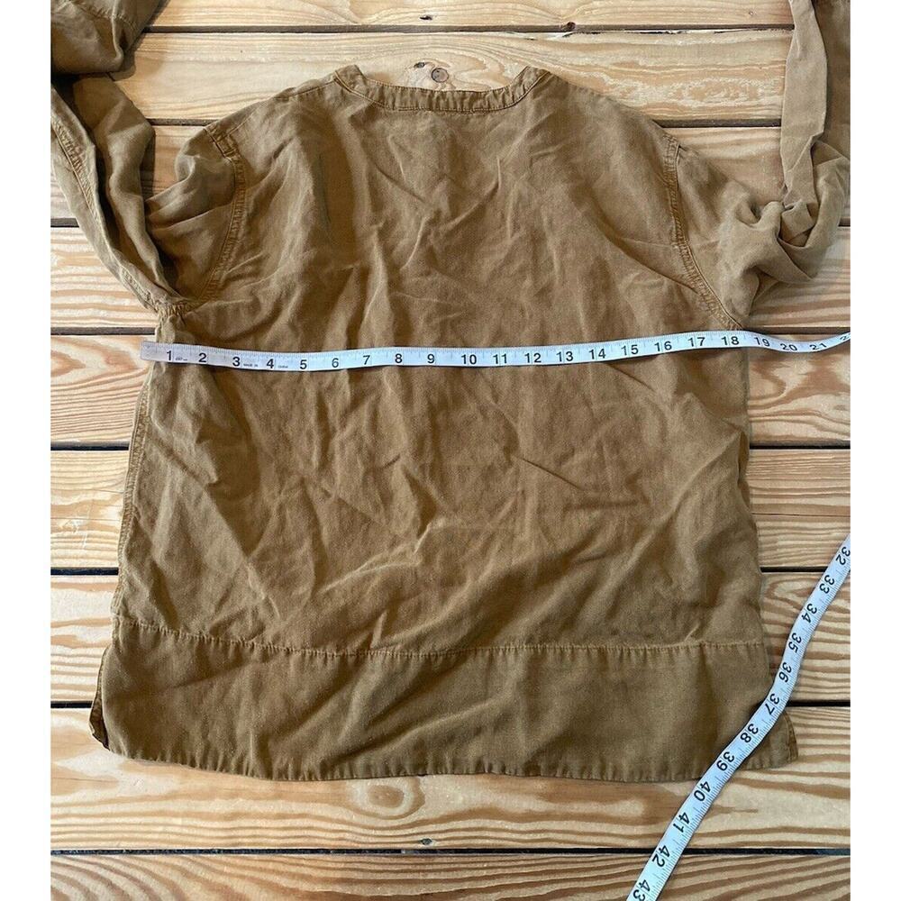 Zara 1/2 Button Long Sleeve Top Size Small Women’s Brown - Picture 7 of 8